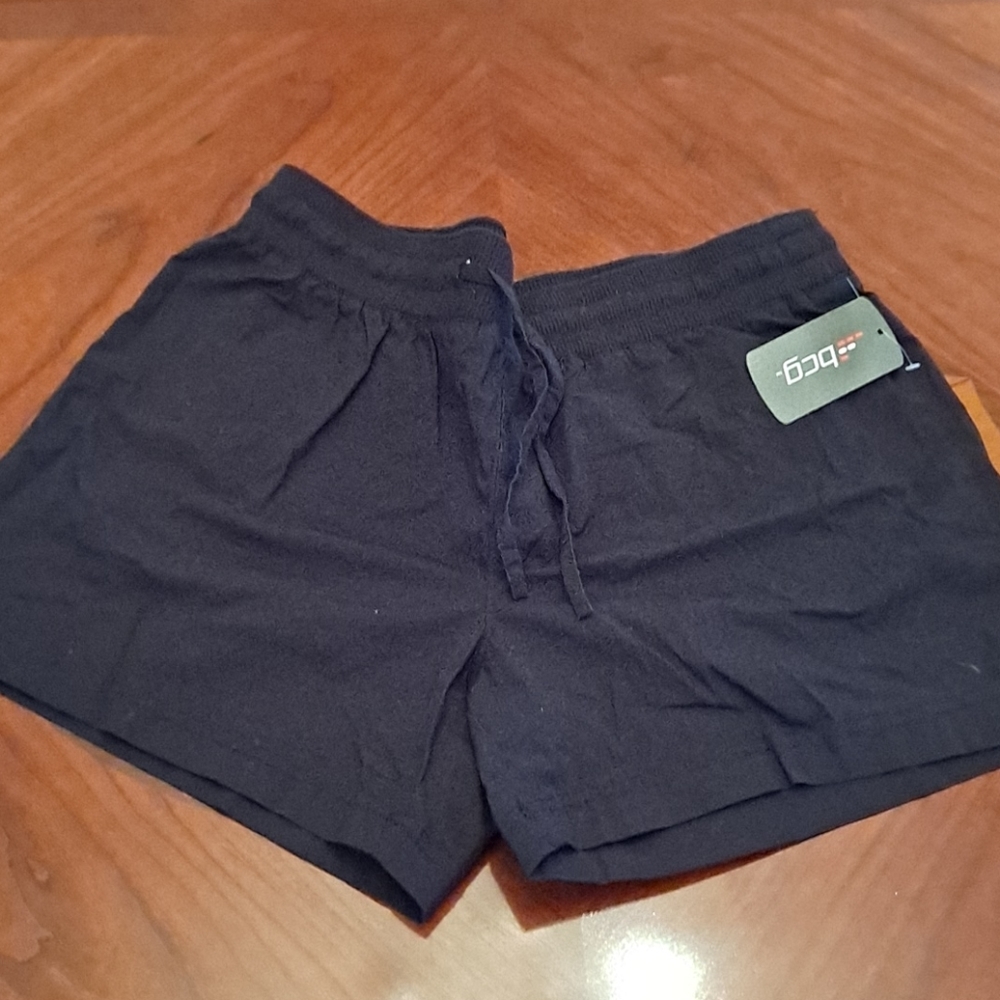 NWT elastic waist black shorts with drawstring
